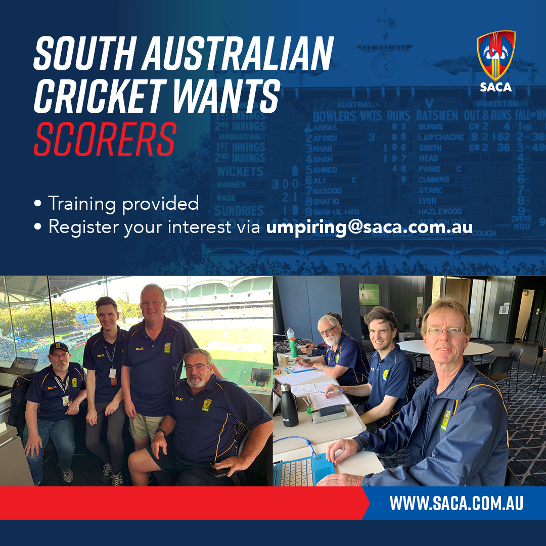 If you love cricket and want to get involved as a scorer, get in touch with SACA today✍️