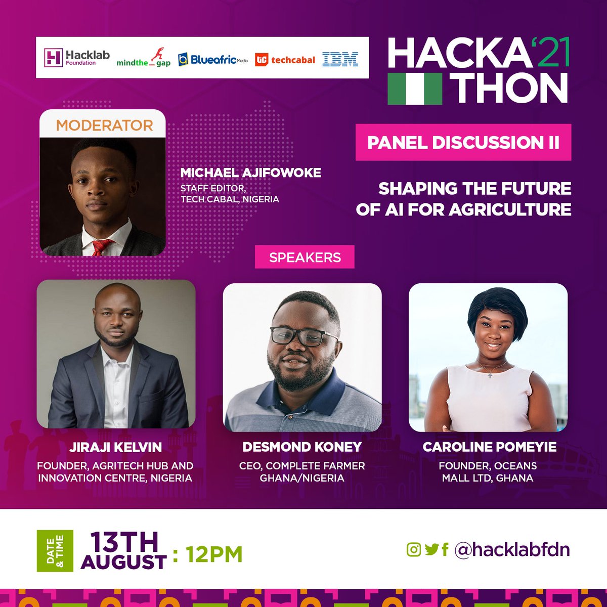 hacklabfdn's tweet image. Introducing our seasoned speakers for the panel discussions who would be speaking on shaping AI for various industries.

#hacklab2021 #hacklabNigeria 🇳🇬