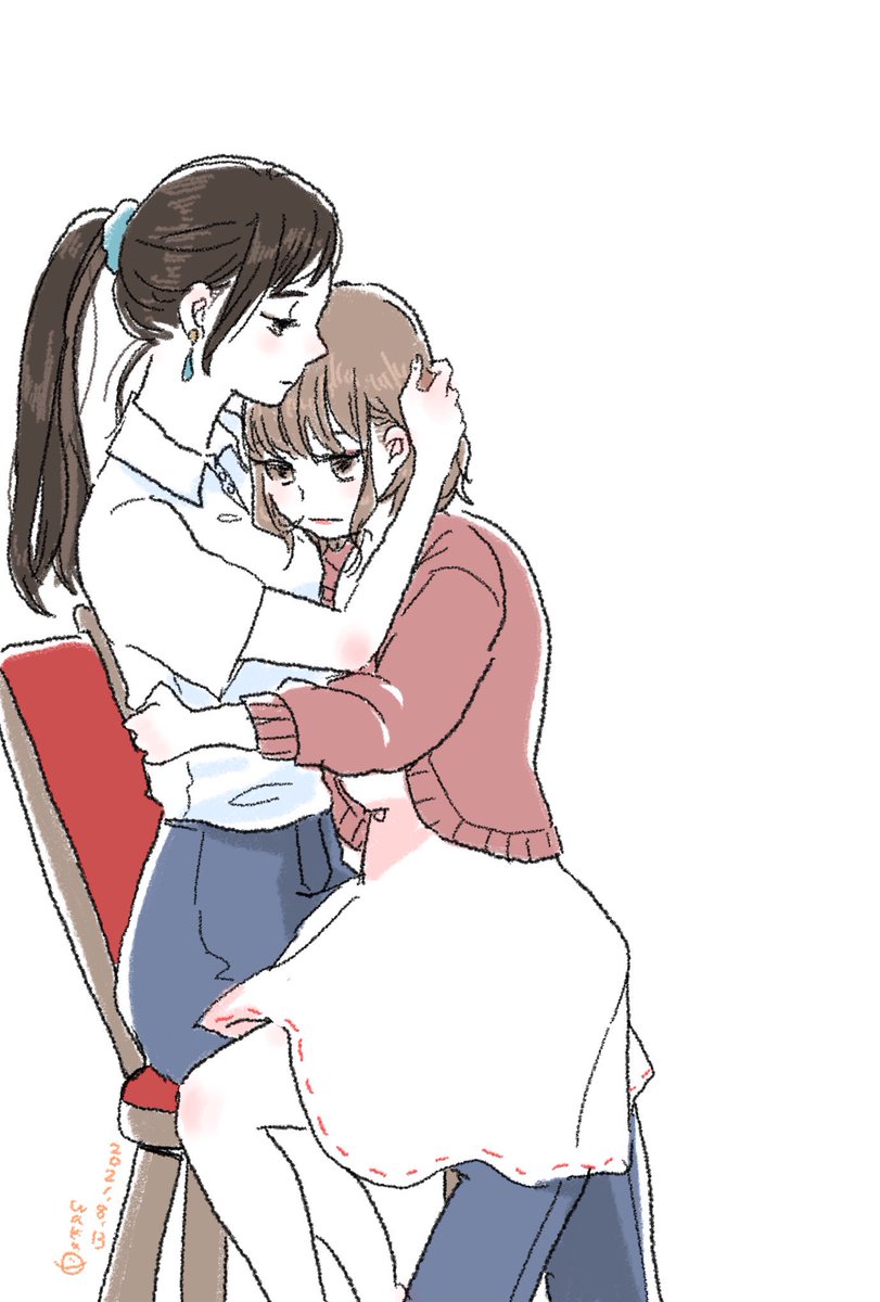 お金を払ってでも女の子とハグしたかったの 落書き 若 わか 創作漫画のイラスト