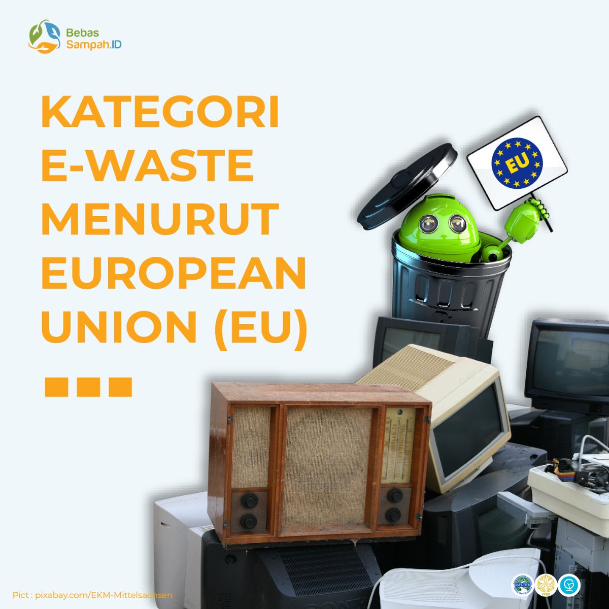 BebasSampahID's tweet image. [KATEGORI E-WASTE]

Halo Pegiat Persampahan!

Apakah kamu tahu kategori-kategori yang ada pada jenis limbah elektronik?
Kalau belum, yuk cek postingan di atas!

#IndonesiaBebasSampah
#BebasSampahID
#ProgramGF
#Dari2021untuk2025
#ZeroWaste
#MulaiDariGenggamanmu
#E-Waste