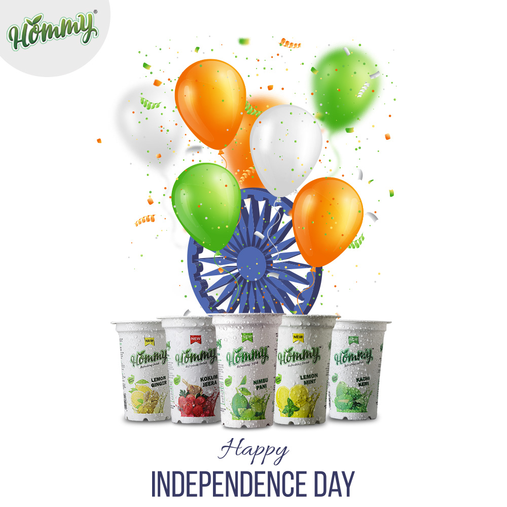 HommyJuice's tweet photo. What's Independence without some celebration? Celebrate our country's Independence and growth with our ever-refreshing Hommy juices. #Hommy #TheIndianDrink #KeepItSimpleKeepItReal
#happyindependenceday #indianindependenceday #independenceday #india #15august #happyindependence https://t.co/YWNiWmC5jC