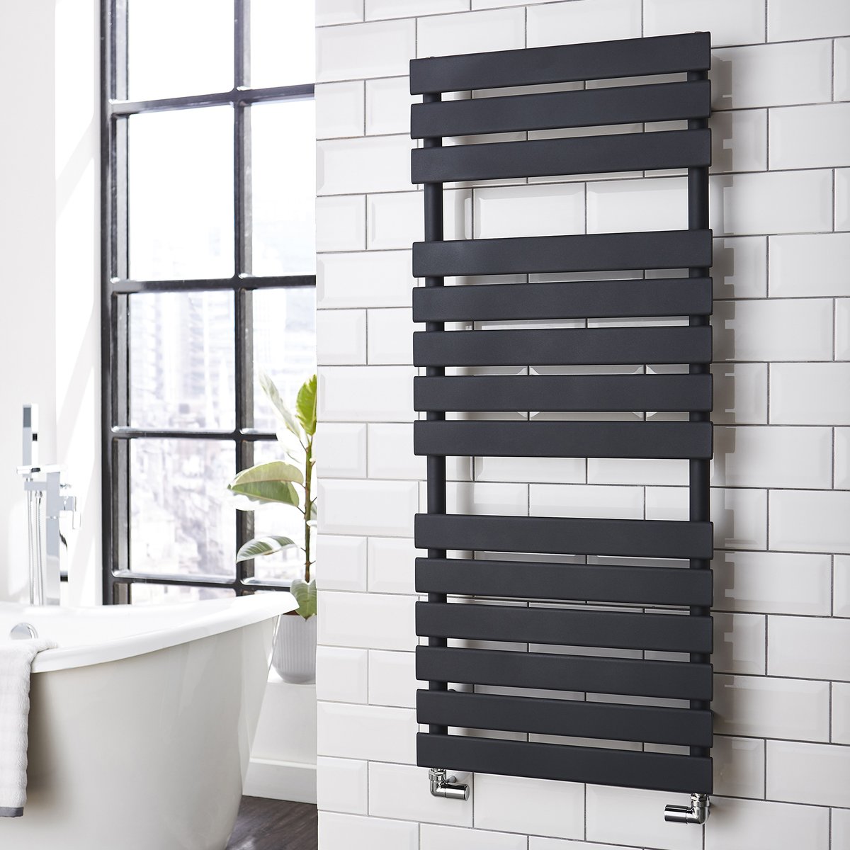 Kartell K-Rad Atlantic Anthracite Steel Towel Rail 1185x500mm | Bathroomtrend.co.uk bathroomtrend.co.uk/products/karte…