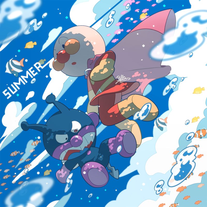 夏のアンパンマン Amp ばいきんまん 3110のイラスト 夏のアンパンマン Amp ばいきんまん 3110のイラスト