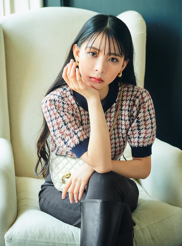 GRLからミチさんが着こなすオススメ商品🦋】 千鳥格子柄パフスリーブ