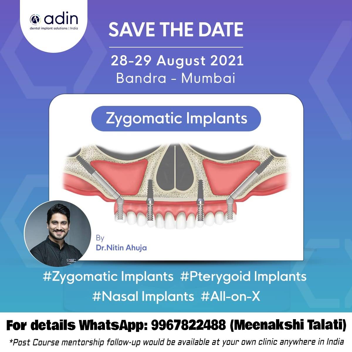 Adin Dental Implants India on Twitter "Join the next course on