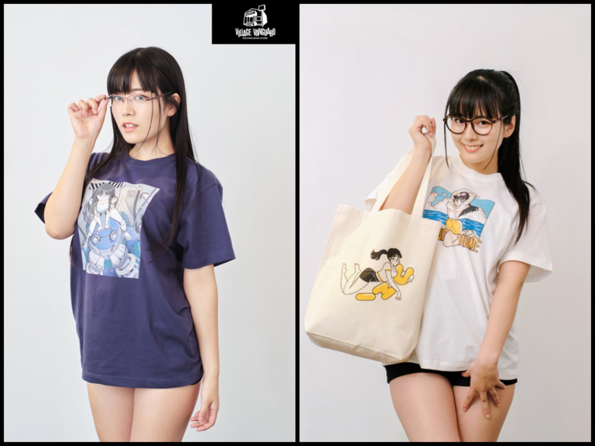 東雲うみ ヴィレッジヴァンガードコラボTシャツ インディゴブルー（XL） 東雲うみ】VVコラボ Tシャツ/オリジナルver.（インディゴブルー