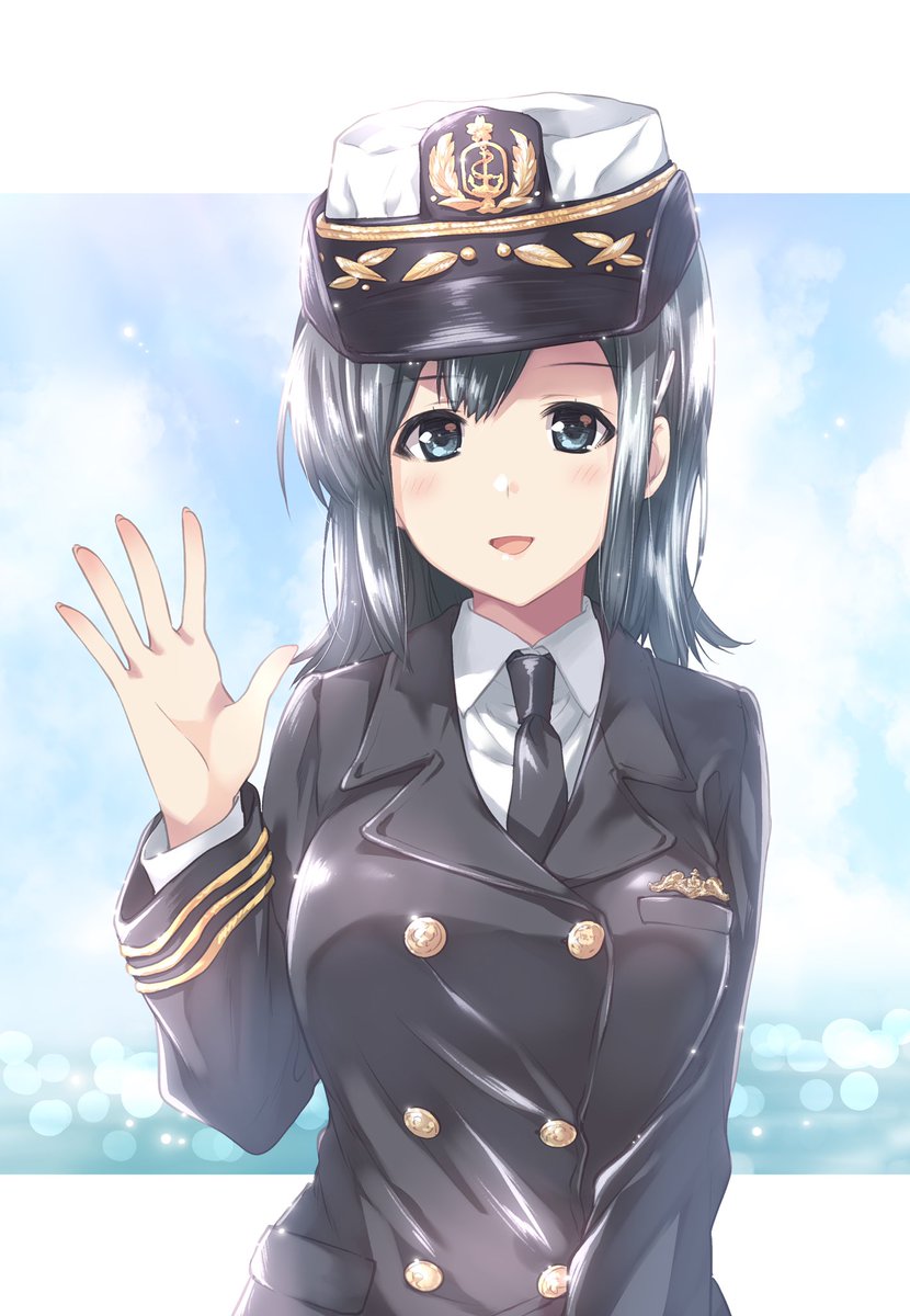 1girl solo uniform military military uniform hat necktie  illustration images