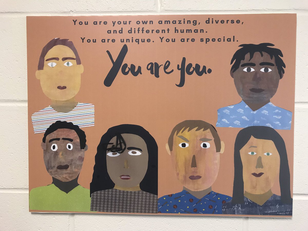 DABrooks94's tweet photo. The very subtle, but powerful ways we teach tolerance, inclusion and acceptance for diversity is to let the walls of our building speak to children. Made by children, for children. #diversity #lovethyneighbor #futureleaders #villageonthehill @PickElementary #pickpride https://t.co/onebIDvR09
