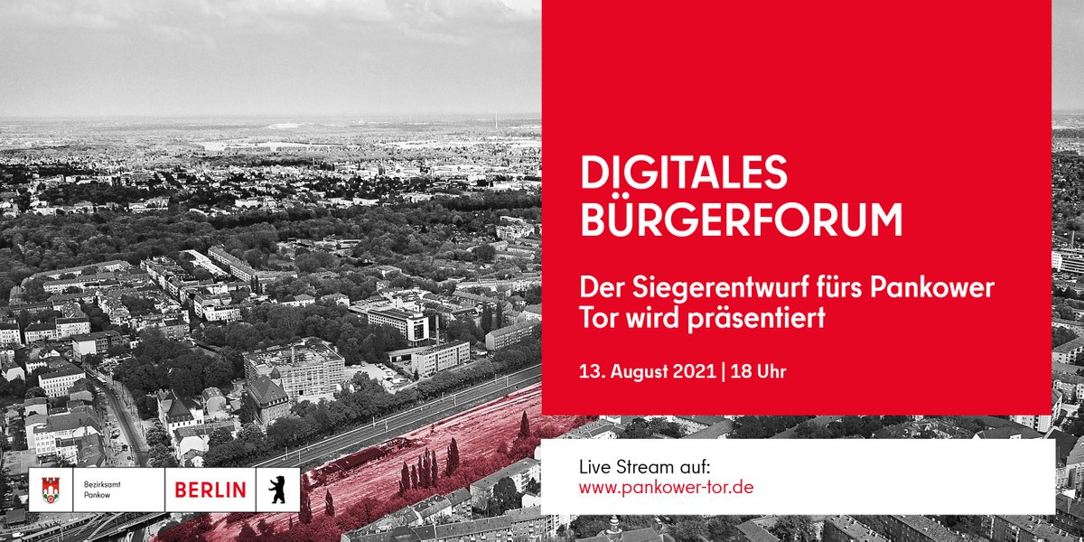 Das Warten hat ein Ende! Heute wird der Siegerentwurf für das #PankowerTor vorgestellt. Er stammt von Nöfer, Gesellschaft von Architekten. Auf pankower-tor.de geht's zum Live-Stream und zur digitalen Ausstellung mit allen Entwürfen. #zebralog #Partizipation