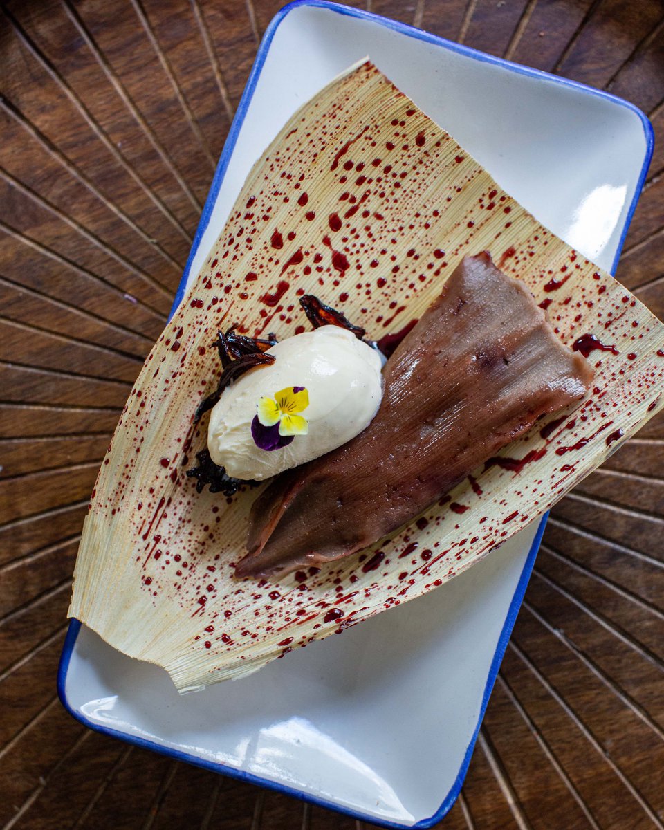 New dessert alert! 🥄 This beautiful Blueberry &amp; Hibiscus Tamal is now available on our dessert and brunch menus, straight from the pages of Ciudad de México. 

Bursting with fresh blueberries and hibiscus compote, served with a scoop of vanilla ice cream and candied hibiscus. 🌺