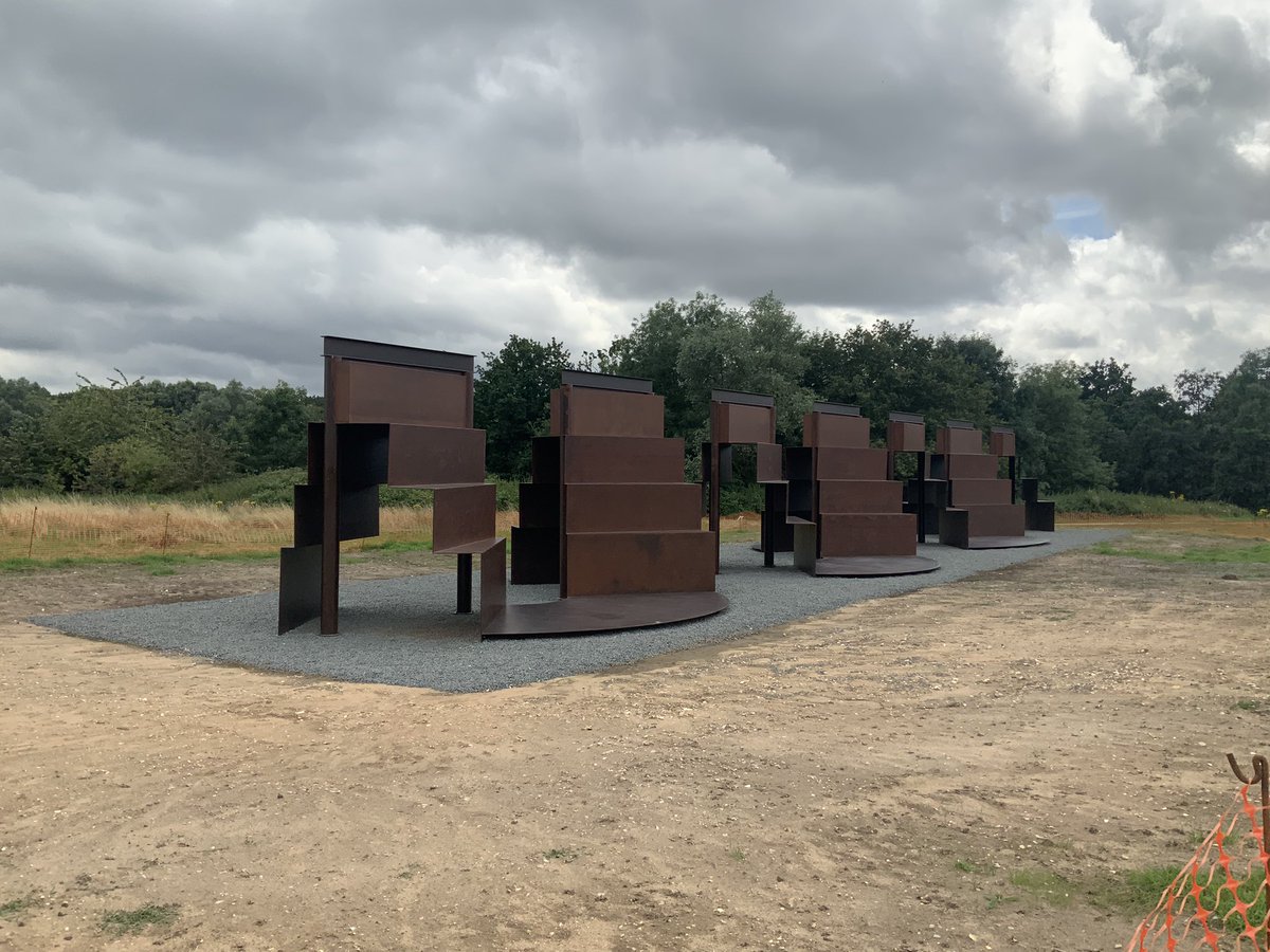 #anthonycaro #goodwoodsteps being installed in the #sculpturepark @SainsburyCentre #norwich #norfolk #universityofeastanglia #sculpture #art