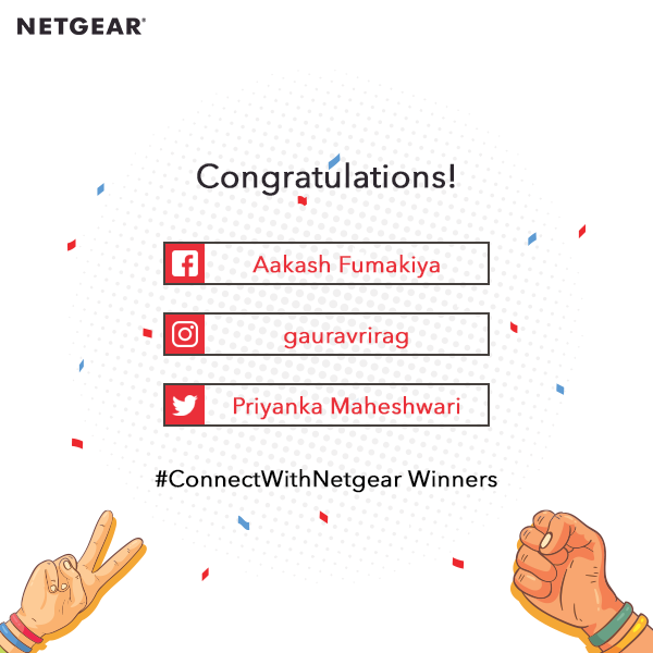 Netgear_India's tweet photo. We're so overwhelmed with all the response we received for the #FriendshipDay contest - we thank you all!
And congratulations to the winners of the contest - we request you to inbox us your contact details at the earliest.
#NetgearIndia https://t.co/Bphu5HjmI7