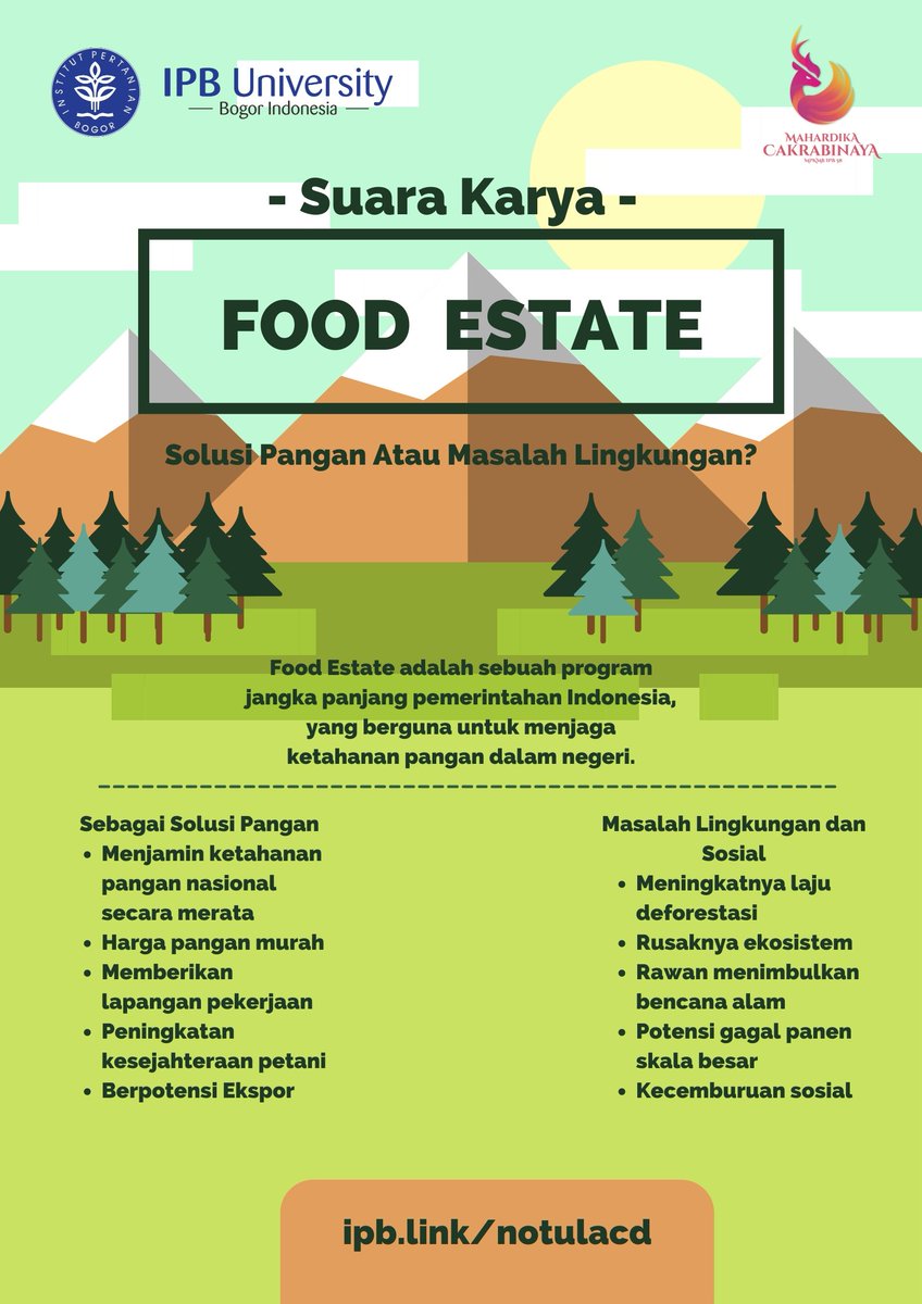 zildansukmana's tweet photo. Food estate adalah sebuah program jangka panjang dari pemerintah Indonesia, yang berguna untuk menjaga ketahanan pangan dalam negeri. 
-Muhamad Zildan Sukmana
C4401211056
@nilamnrn 
@MPKMB_IPB 
#SuaraCakrabinaya
#FoodEstate
#PetaniBerdaulat
#MPKMBIPB58
#PenggerakMimpi https://t.co/4T6rC77Vzy