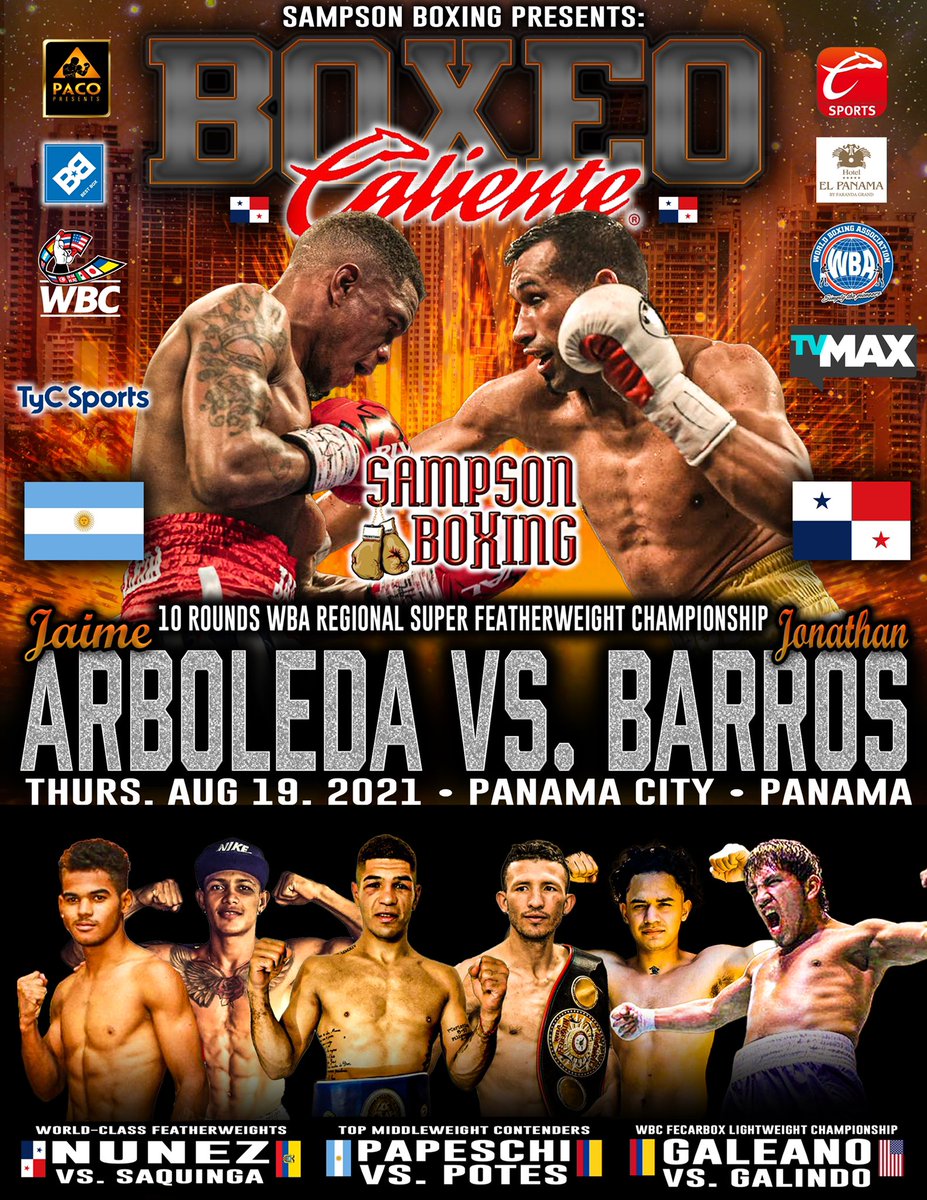 NOTA: Avisamos a nuestros amigos de la prensa especializada, que el día lunes 16, en el Hotel El Panamá, se estará llevando a cabo una conferencia de prensa a las 4:00pm y se habilitarán las credenciales de prensa para asistir al evento del próximo 19 de agosto.