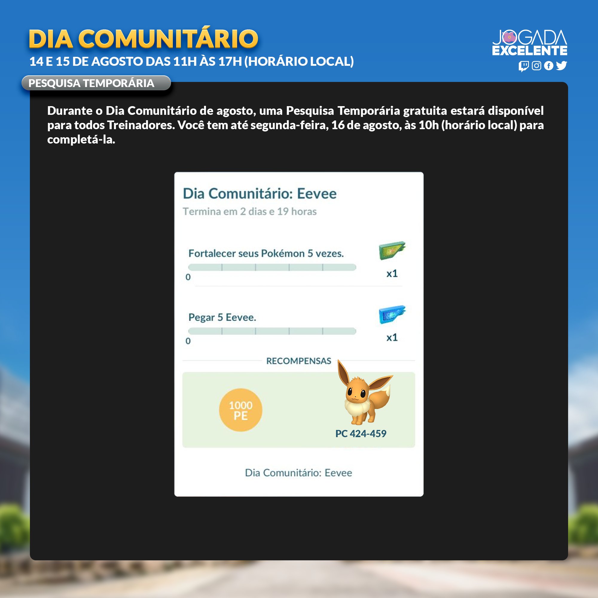 Jogada Excelente on X: O Dia Comunitário com Eevee acontece nesse