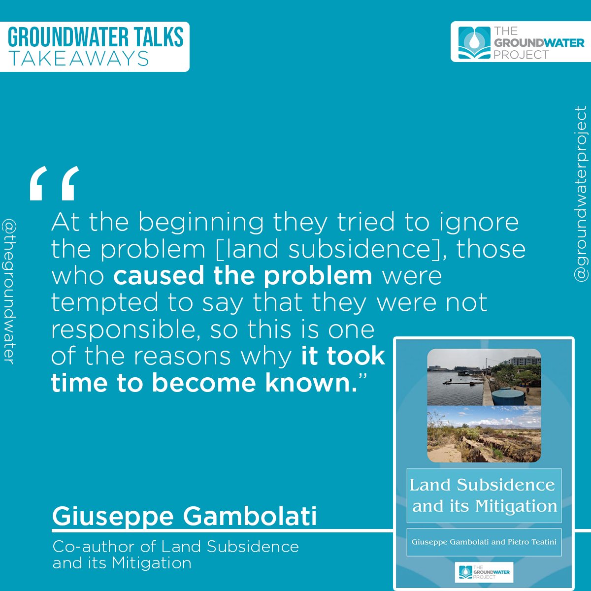Learn about the subject by downloading our most recent release, the book Land Subsidence and its Mitigation: cutt.ly/GWP_LandSubsid…

Share it with your colleagues and friends. Every share makes groundwater more visible!