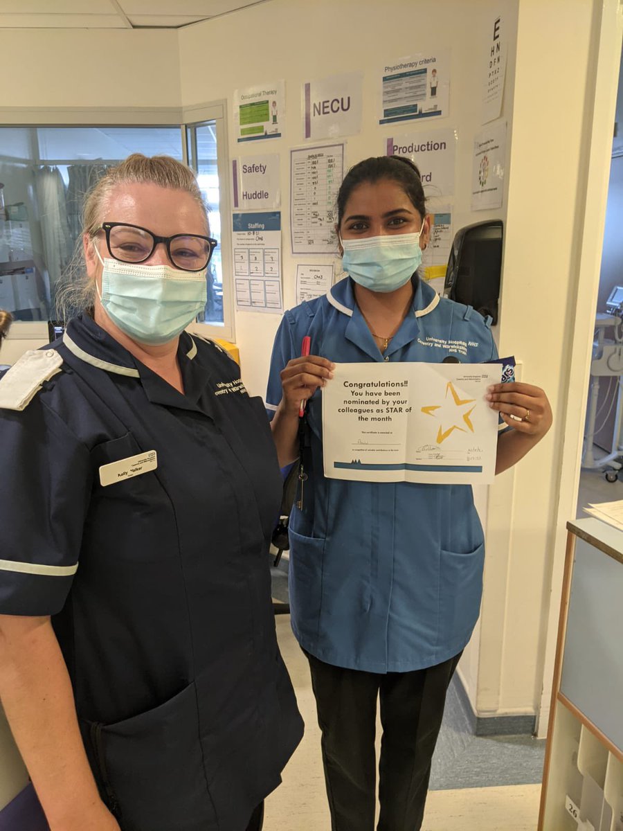 ravarna's tweet image. Brilliant celebration for Anu receiving STAR of the month! Well done 🤩👏🏾

Also Kelly’s first week as manager of Ward 43 NECU and she looks brilliant in her navy uniform! 
#sucess #futureleaders #teamneuro