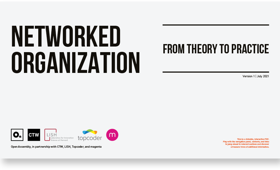jtwinsor's tweet photo. New @OpenAssembly1 report out now! NETWORKED ORGANIZATION. Tap into #opentalent + keep pace with the #transformationofwork. Thanks to @Topcoder for helping others learn how to develop the mindset, strategy, culture, and systems to building a new Networked Organization. https://t.co/DFAWpITpqi