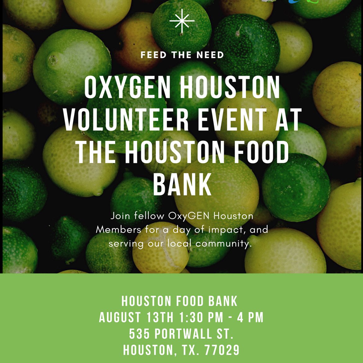 OxyGENHTX's tweet photo. Today is the day!! Time to give back!! See you soon!! Don’t forget “Happy Hour” after. Share and tag. https://t.co/p8n605uJkT