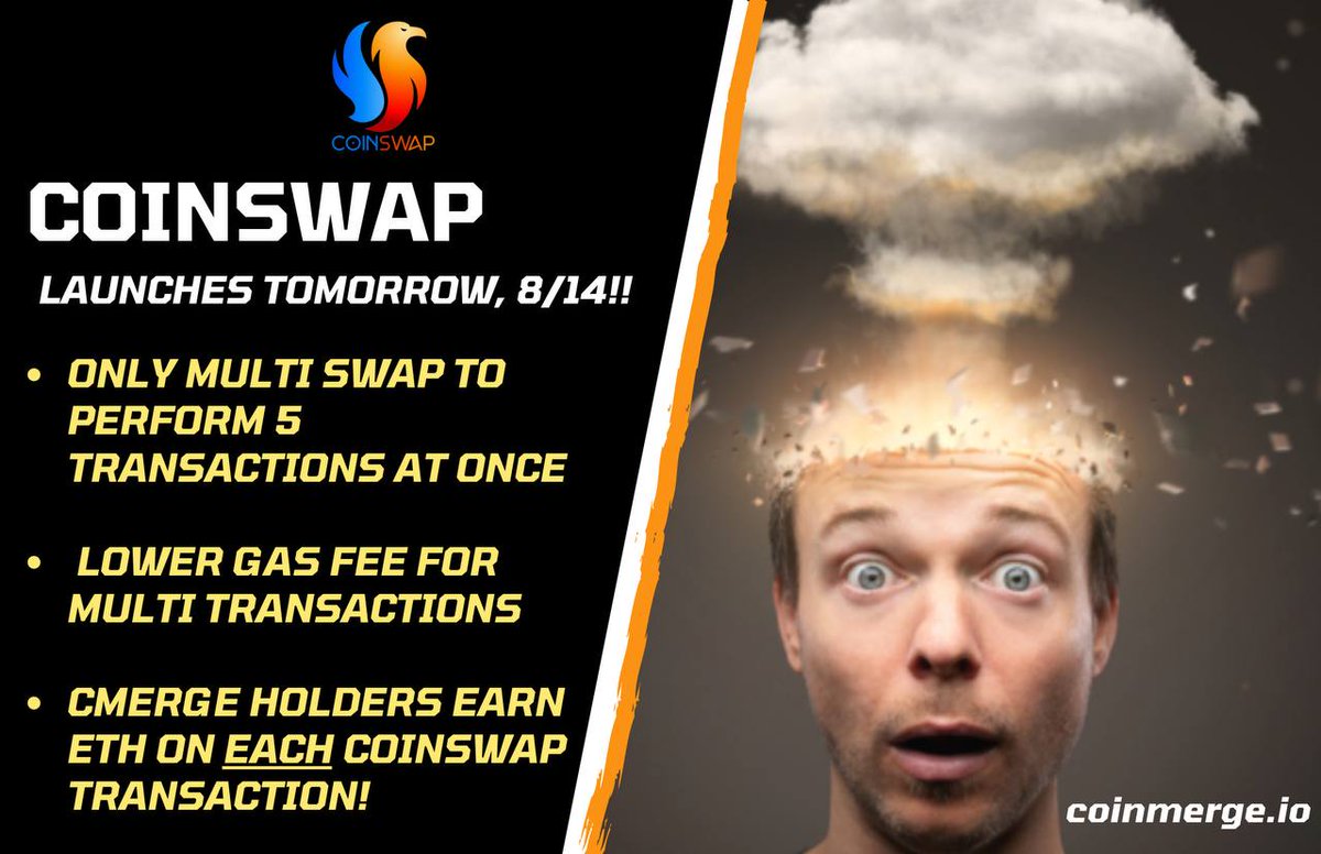 GiovanniDAM10's tweet image. One For All Platform -&amp;gt; #Coinmerge #CoinSwap 
earning #Ethereum for each transaction, 
earning #BNB for each transaction, more #Ethereum with #FTP reflection! 
CHARTS..NEWS..SWAP..FANZONE.. and more coming soon!
CERTIK AUDIT!
#diamnd
#BTC #Uniswap