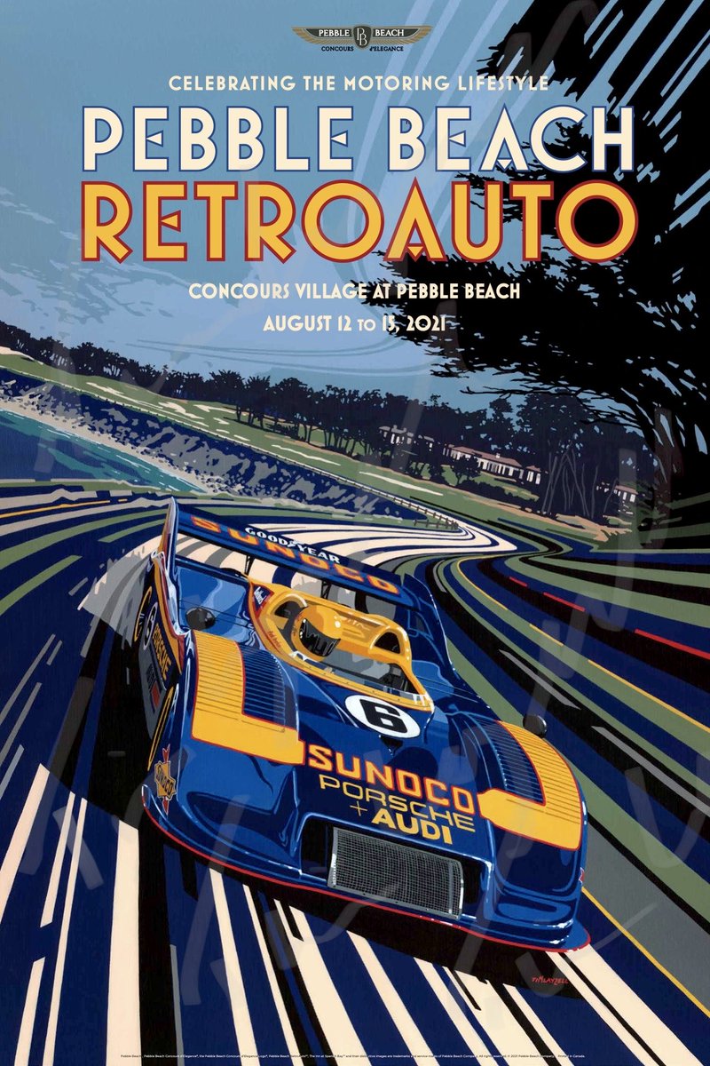 This is the ⁦@PebbleConcours⁩ Retro Auto poster for this year. Celebrating the Porsche 917/30. The car even did the tour yesterday!! Clutch control must’ve been tricky?!?! ⁦@kauffmanrob⁩
#porsche #carweek #pebblebeach