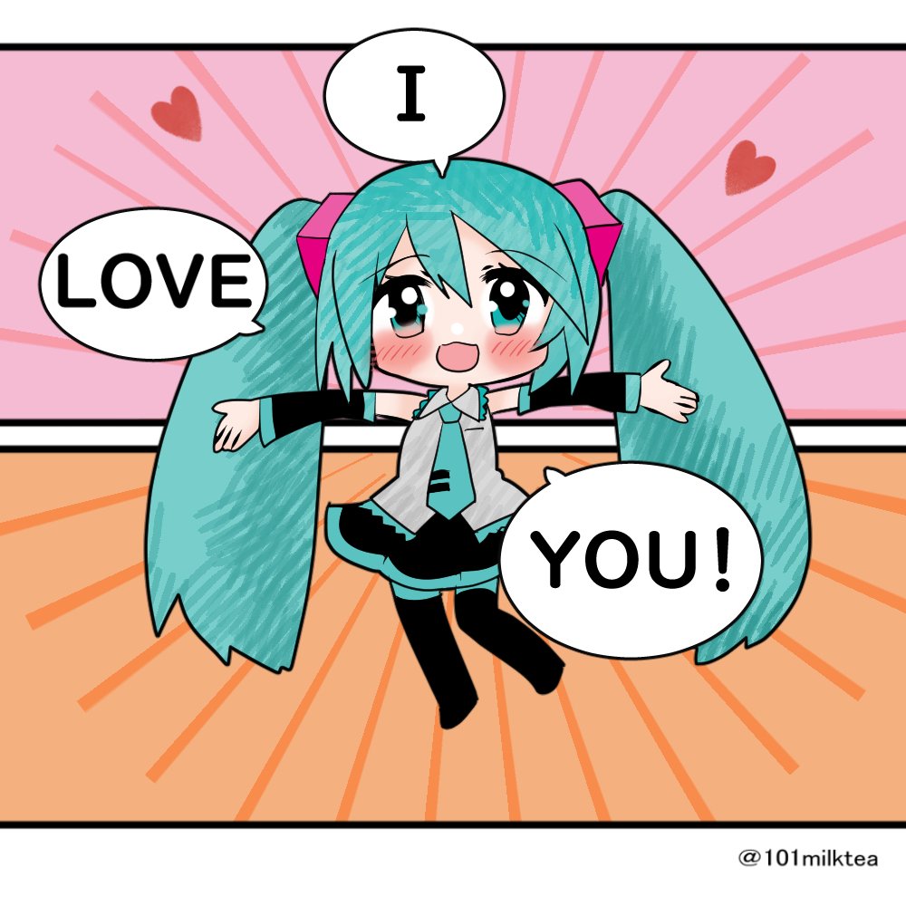 #SmallMikuDays
💝

She shouts my love. 