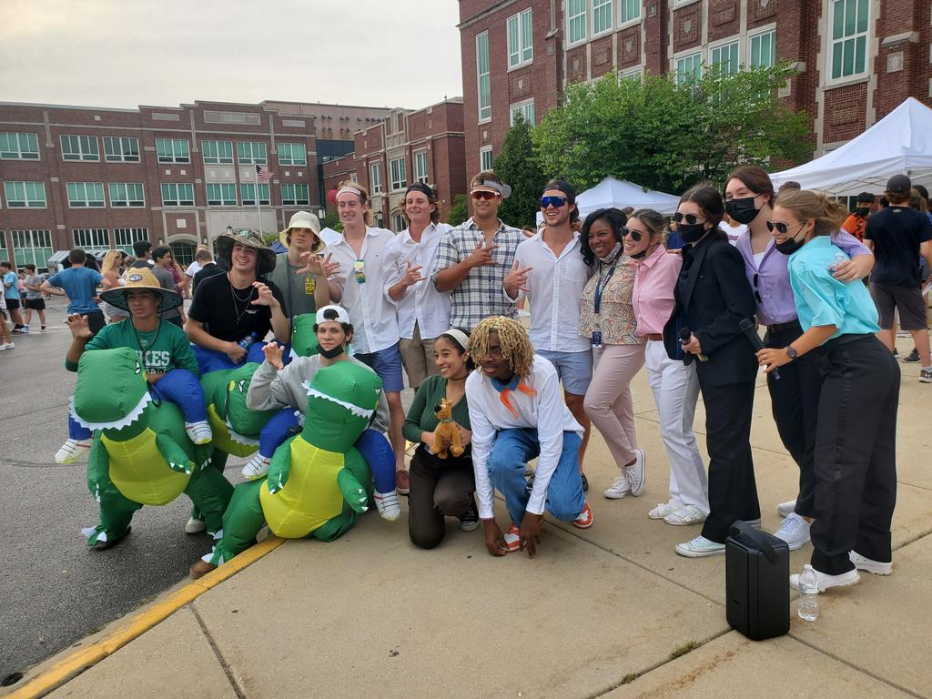 kidworldcitizen's tweet image. Back to school bash! Kicking off the year with lots of positive energy and school spirit. My new freshman was excited😊 #thisisyork #ignited205