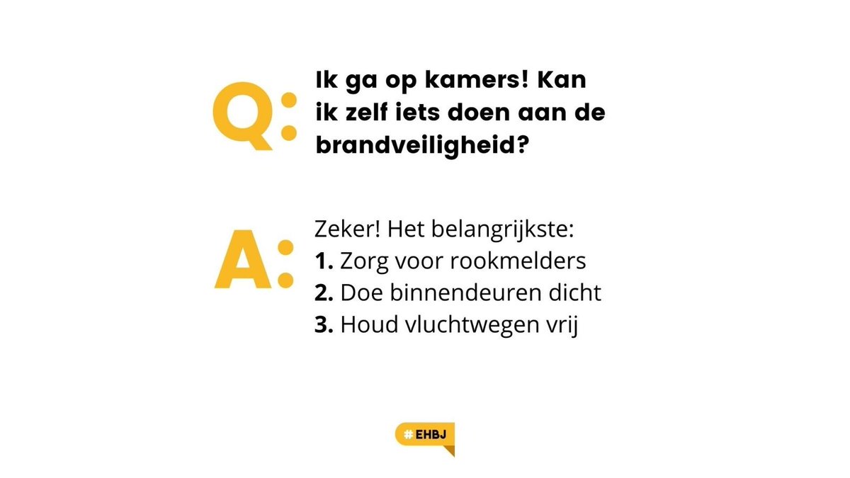 De KEI-week is begonnen ?? Ga jij op kamers? Check dan ook even de brandveiligheid in je huis.