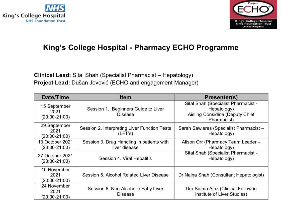 Dear all,
Registration for the Pharmacy ECHO Programme is officially open. This ECHO is aimed at Primary Care Pharmacy Staff, to improve uptake of HCV Testing in community. Please see the ECHO Programme attached. To register please follow the link below:
surveymonkey.co.uk/r/PharmacyECHO