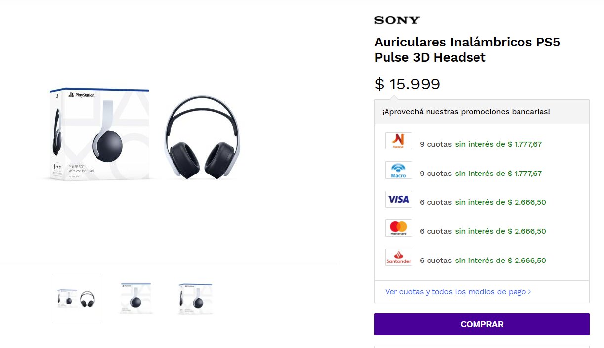 SONY Auriculares PS5 Inalámbricos Pulse 3D