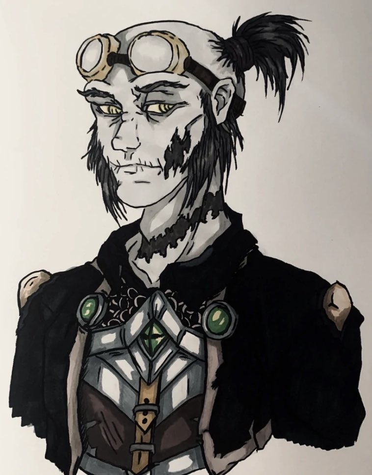 VectaRay's tweet photo. @SitoriC Dietz Ferrows. Forsaken Huntsman. Former hanged citizen of Gilneas. Instead of the googles, he wears now shades. Makes him more edgy. *smirk*

Thank you for this opportunity! https://t.co/GqDi05HLmK