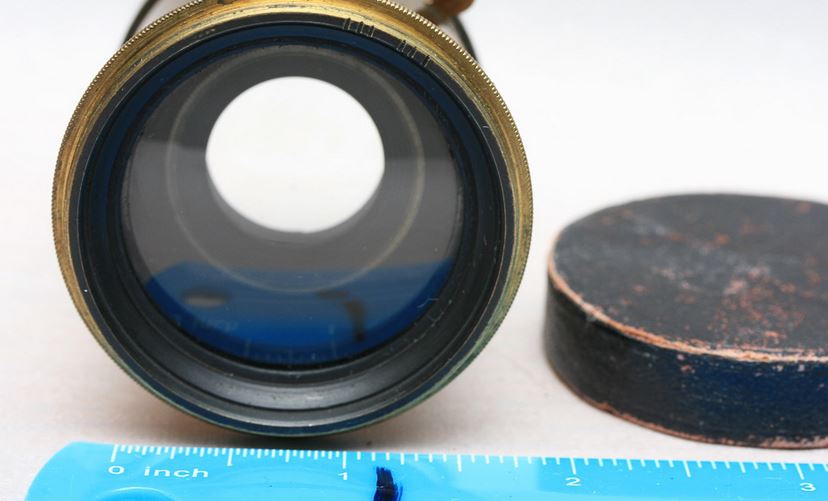 RealPreCinema's tweet photo. This beautiful 1863 #Dallmeyer Triple #Acromatic #Lens still has its original leather lens cap and the serial number can be traced back to its sale on the exact date of 20 September 1863. Image Citation to Larry S. Pierce. https://t.co/XRFi2lxpL0