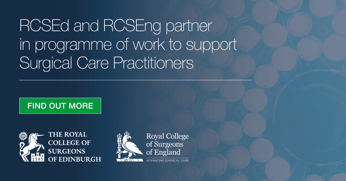 RCSEd's tweet photo. The College is pleased to announce a new bi-collegiate project with @RCSnews which is intended to better support and assist SCPs in being recognised and granted formal regulation by the General Medical Council. Read more: https://t.co/JGX3liyB11 #supportingtheextendedsurgicalteam https://t.co/4B2t95thBB