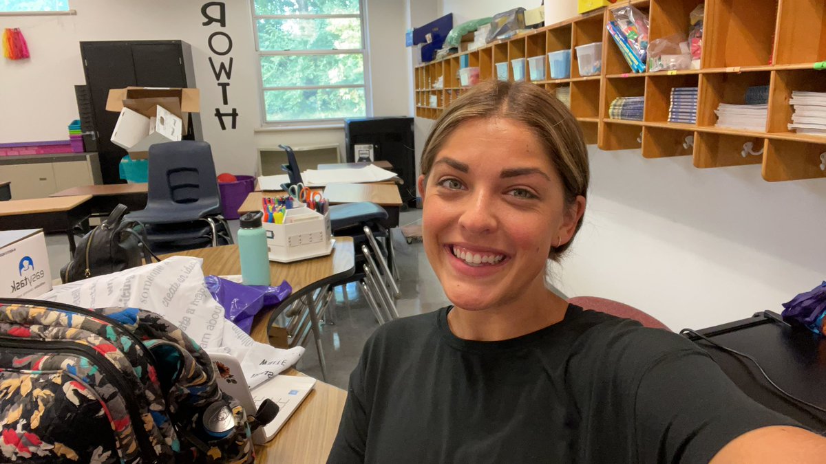 Can’t wait to take on my first year of teaching in the same district where my love of learning grew!!! <a href="/FZSDHR/">Erin Williams</a> *please disregard the classroom chaos that sits behind me  ☺️🍎