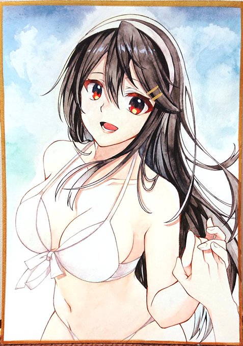 榛名と摩耶のアナログイラストも持っていきます。
摩耶はコピック、榛名は水彩絵の具を使用しています。
B5サイズです。
参考画像は少し色飛びしちゃってます😣💦
頒布は前段作戦より開始します。
よろしくお願い致します。 