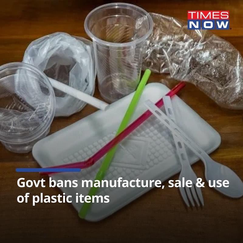 BajajBhavnaa's tweet photo. The government announced on Friday that the manufacturing, sale and use of all single-use plastic items like cups, plates and straws will be banned from July 1, 2022 https://t.co/SZOGhr4obH
