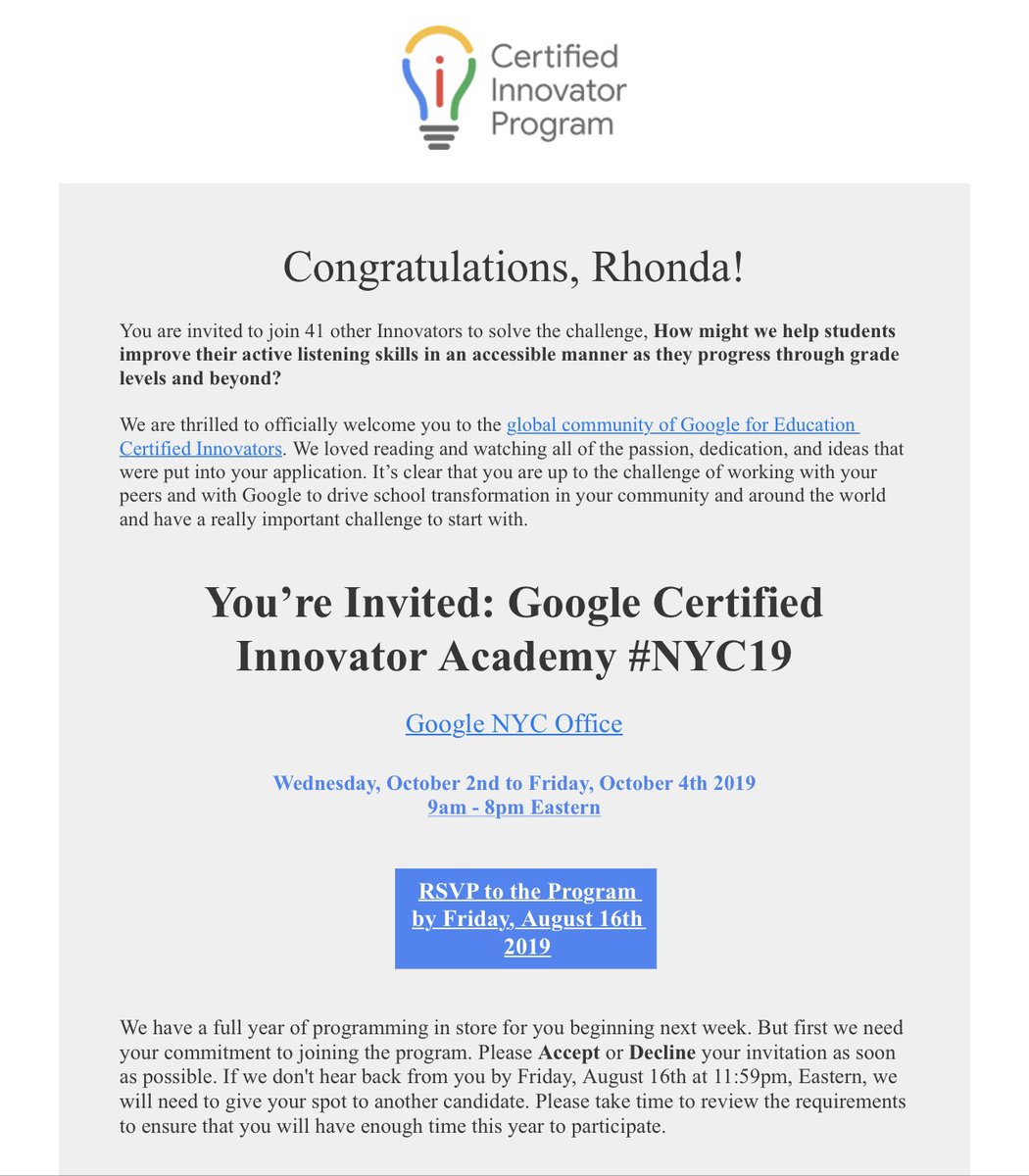 RhondaStroud9's tweet photo. Two years ago today, I had the honor and pleasure of embarking on a life changing event surrounded by like minded individuals!! I still remember hitting refresh on my computer every 2 minutes for an hour until 8:34PM😂 #NYC19 #GoogleEI #TeamHappyHour #affinitybuddy #pizzarat https://t.co/uhQuiQmNG8