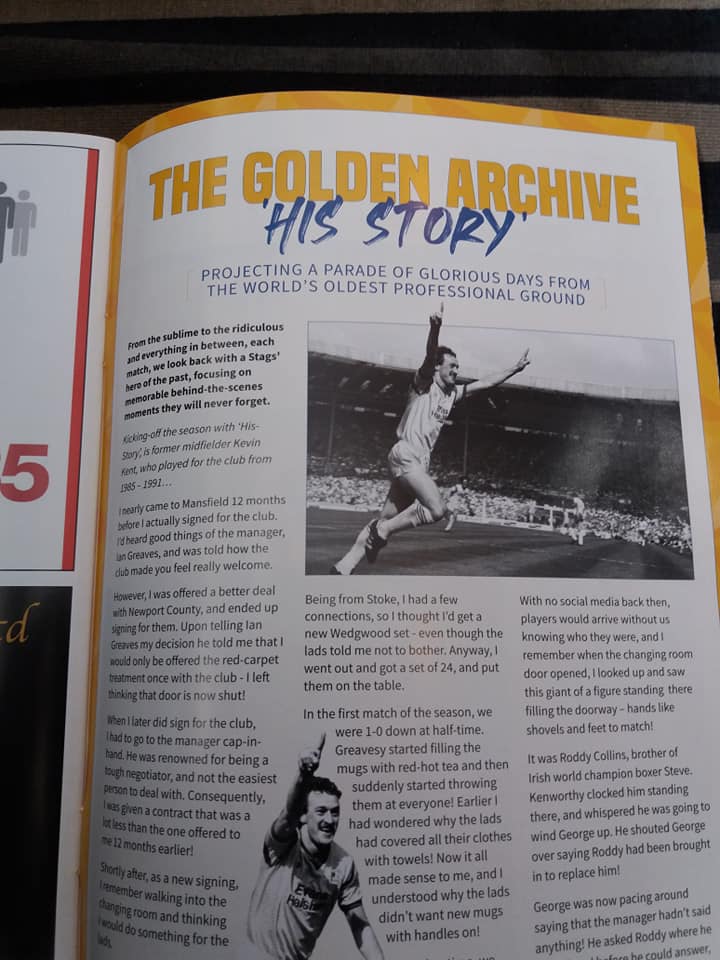 Very proud to see my regular feature 'The Golden Archive - His Story' in print in the Stag match day programme for the first time! #coys