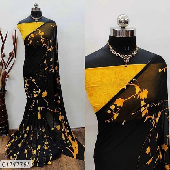 Stunning Printed Georgette Saree