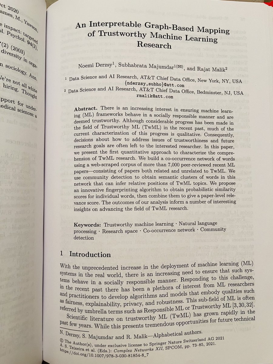 Our new research paper in print, brought to you by #ATT! #ML #NetworkScience #ComplexNetworks #bias #fairness #MachineLearning #graphs #DataScience #twml #trustworthyML