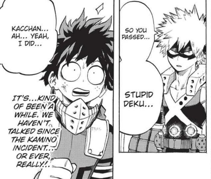 izuku feeling nervous when katsuki talked to him vs. feeling blessed ;~; 