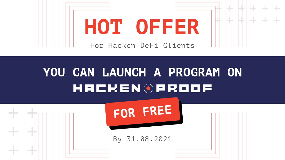 buda_kyiv's tweet photo. Dear friends and partners IDO platforms

In response to recent cases, special offer lifetime free bug bounty management @HackenProof 

Let’s substantially increase the security of crypto world

@polkastarter @BSCPad @paid_network @Poolz__ @TheDaoMaker @SuperFarmDAO @dao_duck https://t.co/TjRC646usf