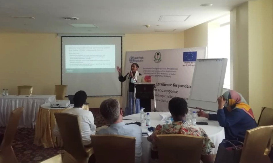 sudan_rg's tweet image. @EljailaniSalma presenting the @SudanCovid19RG experience in #communityledresearch in the workshop &quot;Building health systems resilience for #pandemic preparedness and response: pushing frontiers for sustainable and impactful implementation of the #COVID19 response Sudan project&quot;