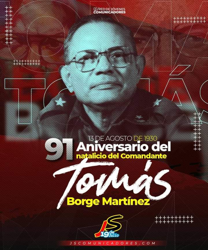 #Nicaragua 
Hoy #13deAgosto se conmemora el Natalicio del Fundador del Frente Sandinista de Liberación Nacional Comandante Tomás Jorge Martinez, quien lucho contra la dictadura somocista.  Honramos su legado ❤🖤✌🏻 
#TodosLosTriunfosSonDelPueblo