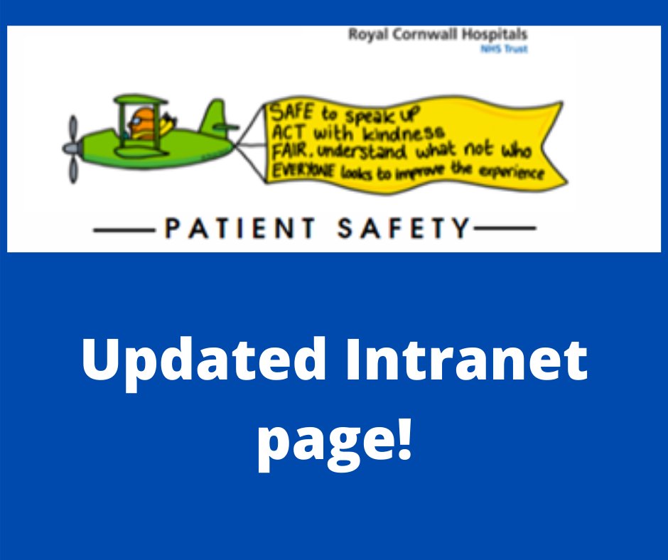 If you don't know, you can't grow!!
As part of wanting to share information, we have been working on our intranet page. You'll find videos, summaries of #incidents, #SAFE Climate alongside help in #reporting incidents. Take a look and add to your favourites.
#RCHTPatientSafety