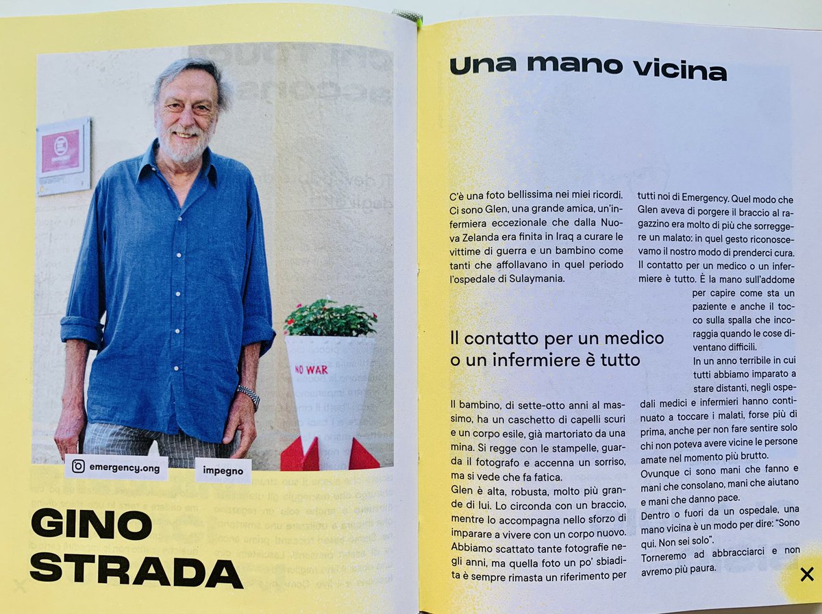 SmemoOfficial's tweet image. «Dentro e fuori da un ospedale, una mano vicina è un modo per dire: “Sono qui, non sei solo”» hai scritto sulla Smemo di quest’anno. Porteremo queste tue parole con noi per sentirti vicino, sempre.
@GinoStrada ci mancherai tanto, grazie di essere esistito! @emergency_ong
