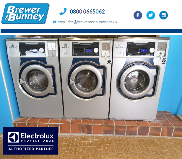 Today's installation at a #holidaypark in #Somerset, 3 new <a href="/ElectroluxProUK/">Electrolux Professional UK & Ireland</a> coin operated washers to cope with the increase in #staycation demand.
See how we work with #holiday parks at brewerandbunney.co.uk/helping-your-b… #Devon #laundry #Cornwall #Dorset