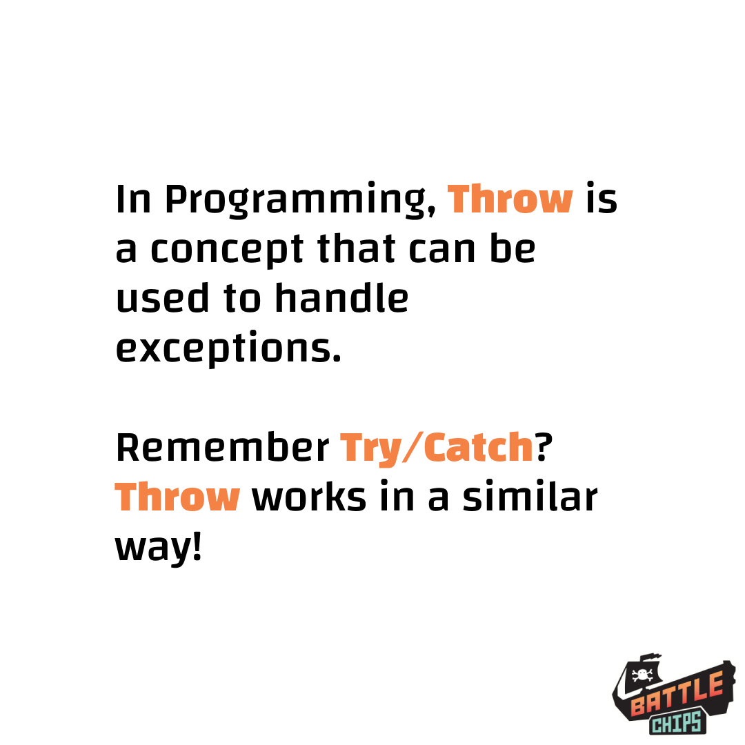 ohpotatopirates's tweet photo. Continuing from "Try/ Catch" and exception handling, we have "Throw". This is another handy method, especially if you have an exception specific to your code!
#potatopiratesgame #codingcardgame #throw #codingconcepts #exceptions #battlechips #art #illustration #code #bgg #art https://t.co/yUxOOrv5g6