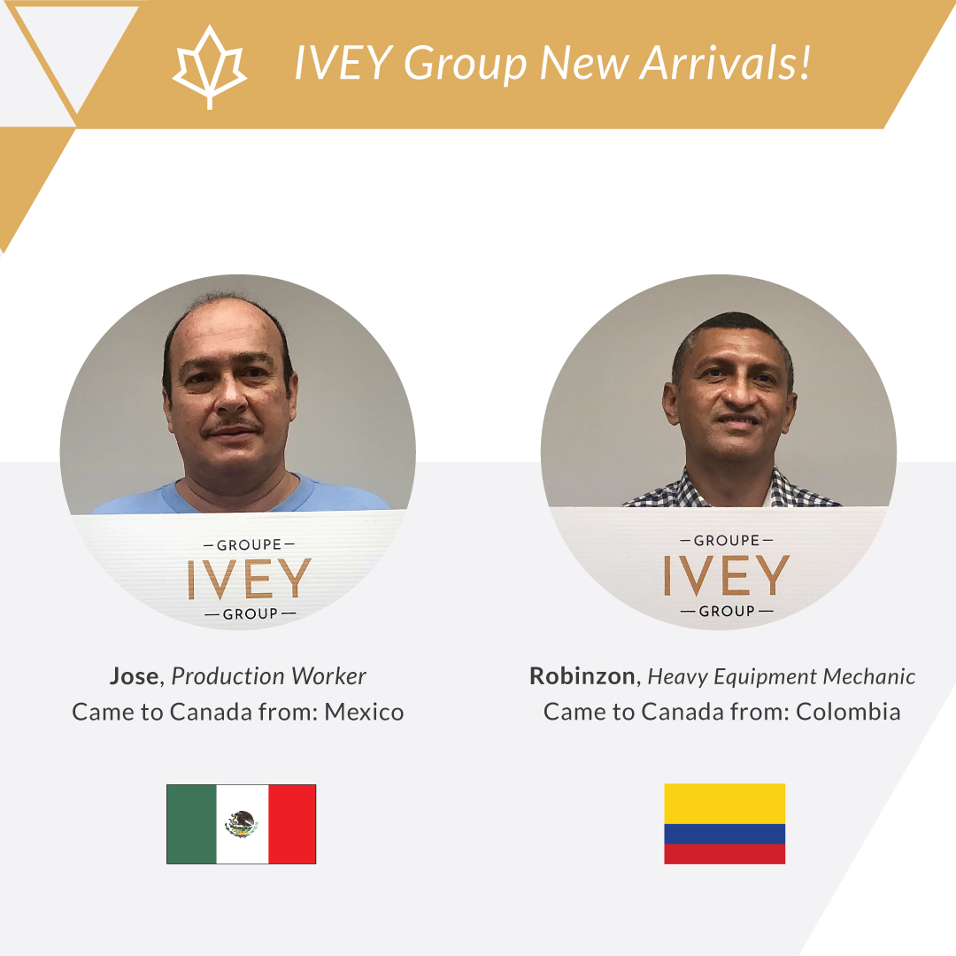 group_ivey's tweet photo. Meet our #NewArrivals to #Canada! 🇨🇦
Jose #immigrated from #Mexico to continue his career as a #ProductionWorker & Robinzon immigrated from #Colombia to continue his career as a #HeavyEquipmentMechanic 🇨🇴🇲🇽
Visit our #website: https://t.co/a6JCOiYmYE 💻
#RecruitDifferently https://t.co/IxYIabi6gX