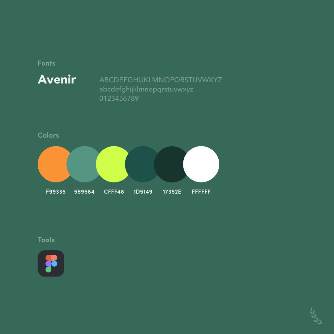 interfacely_'s tweet photo. Designed by Remdev Studio @remdevstudio
Link: https://t.co/zP7bfblEtp
-
Fonts: Avenir
Colors: F99335, 559584, CFFF48, 1D5149, 17352E, FFFFFF
Tools: Figma https://t.co/yMOIhTyzv4